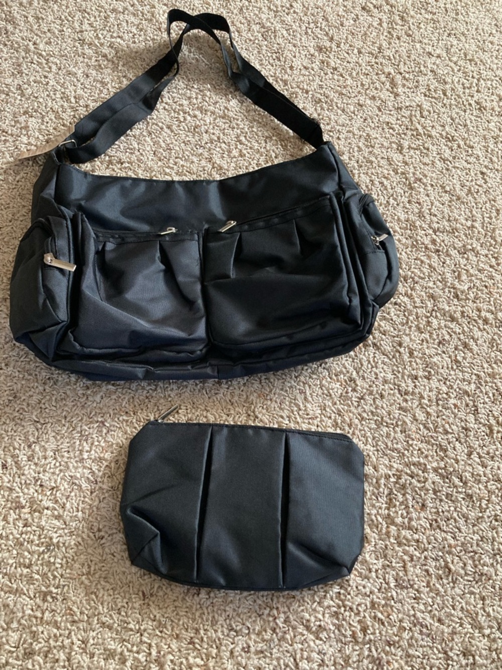 Black Crossbody Shoulder Bag - Lightweight Everyday Carry